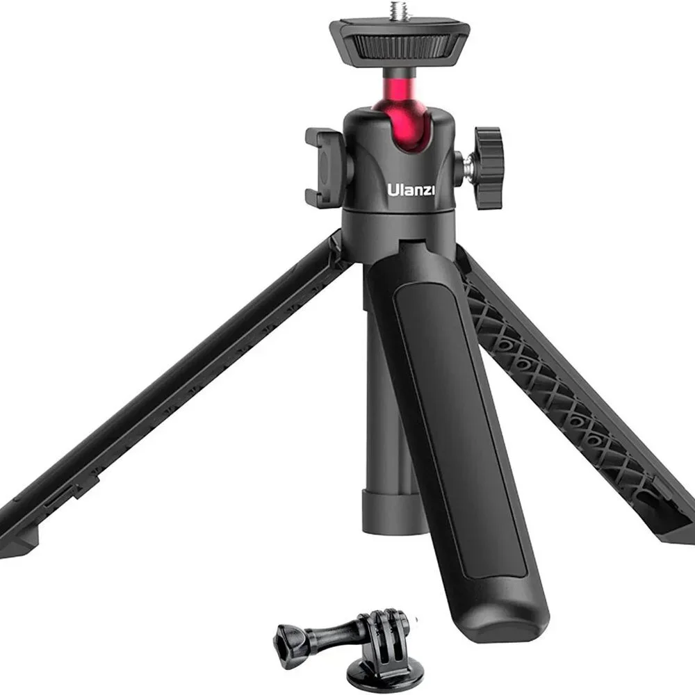 MT-16 Extendable Mini Camera Tripod, 4 Level Adjustment 360° Ball Head Cold Shoe